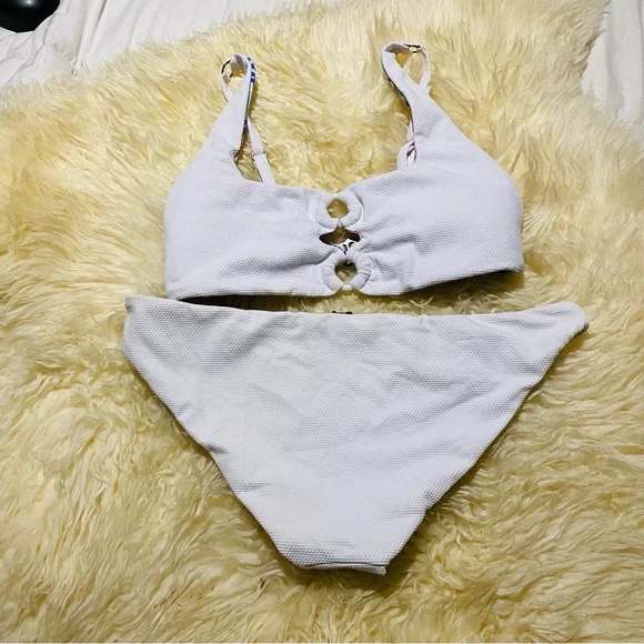 Maaji Serenity tropical bikini set S/M reversible white swimsuit set - Picture 10 of 14